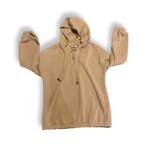 Cable and Gauge Camel Neutral Hooded Pullover
